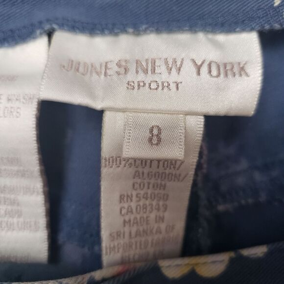 JONES NEW YORK Floral Wide Leg Cropped Pants High Rise 8 - Picture 5 of 6